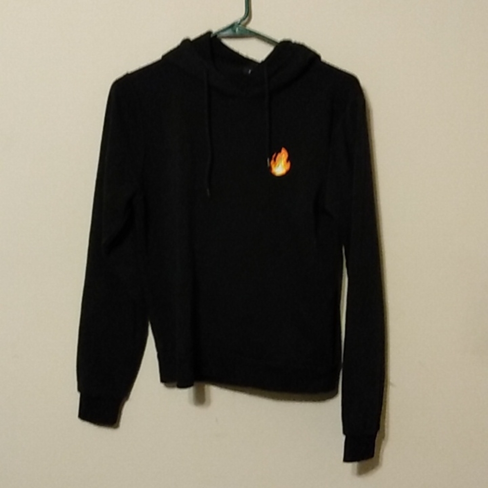 Black Rue21 Flame Icon Hoodie Size M